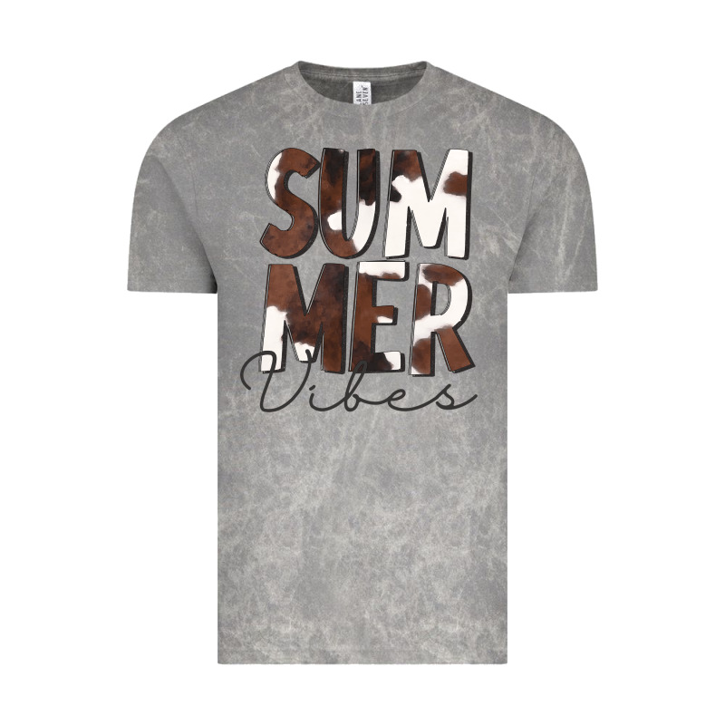 Summer Vibes Brown White Cowhide Vintage Tee by CowCowDesign | Teevron