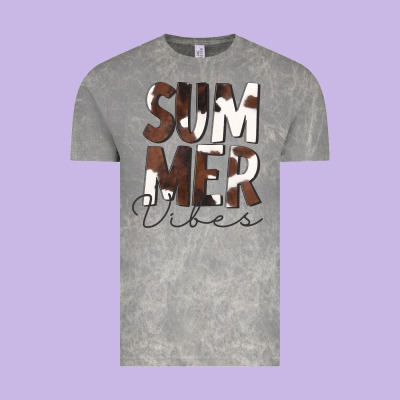 Summer Vibes Brown White Cowhide Vintage Tee Designed By Cowcowdesign
