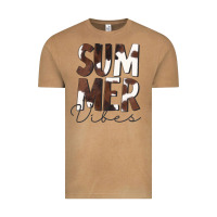 Vintage Camel Summer Vibes Brown White Cowhide Vintage Tee - CowCowDesign