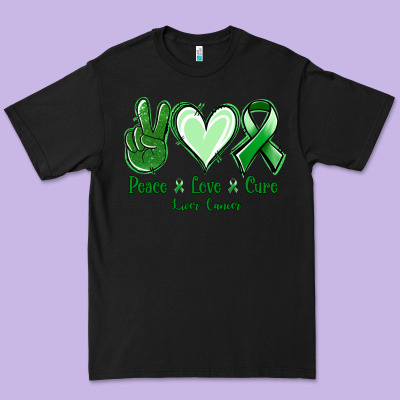 Peace Love Cure Liver Cancer Premium Tee Designed By Jasminsmagicworld