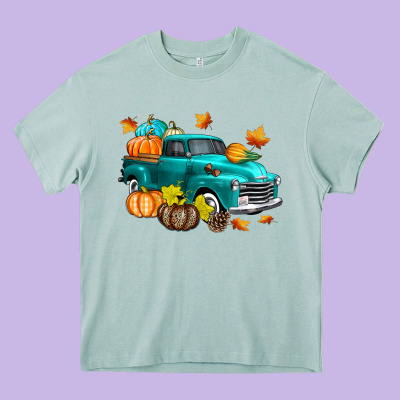 Fall Farm Truck Heavy Core Tee Designed By Texasbilliewilder