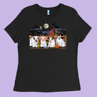 Halloween Pigs Ladies Tee Designed By Cowgirlartshop