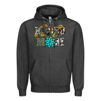 Charcoal Heather western rodeo bullfighter mom turquoise gemstones  sunflowers Zipper Hoodie - BarkalooDesign