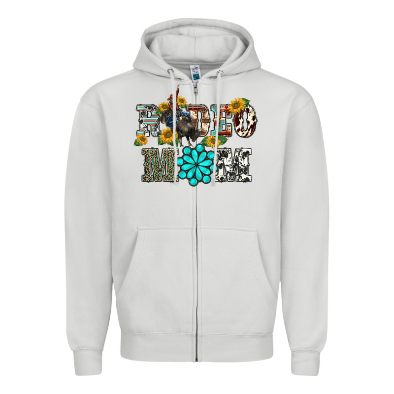 Western Rodeo Bullfighter Mom Turquoise Gemstones  Sunflowers Zipper Hoodie by BarkalooDesign | Teevron