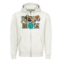 Oatmeal Heather western rodeo bullfighter mom turquoise gemstones  sunflowers Zipper Hoodie - BarkalooDesign