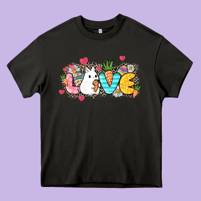 Love Easter Heavy Core Tee Designed By Nancycooperartshop
