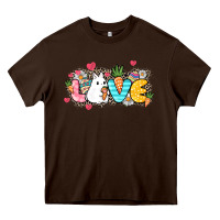 Chocolate Brown Love Easter Heavy Core Tee - NancyCooperArtShop