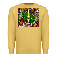 Antique Gold beer bottles with golden snow Premium Sweatshirt - AdoDesignShop