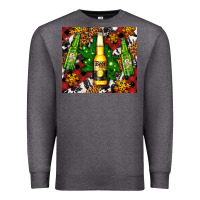 Charcoal Heather beer bottles with golden snow Premium Sweatshirt - AdoDesignShop