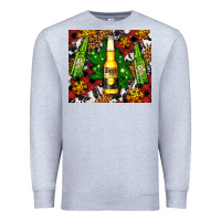 Heather Grey beer bottles with golden snow Premium Sweatshirt - AdoDesignShop