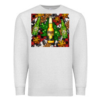 Oatmeal Heather beer bottles with golden snow Premium Sweatshirt - AdoDesignShop