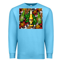 Ocean Blue beer bottles with golden snow Premium Sweatshirt - AdoDesignShop