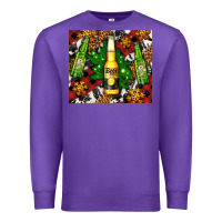 Purple beer bottles with golden snow Premium Sweatshirt - AdoDesignShop