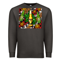 Smoke beer bottles with golden snow Premium Sweatshirt - AdoDesignShop