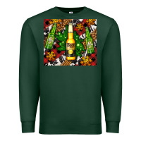 Sports Green beer bottles with golden snow Premium Sweatshirt - AdoDesignShop