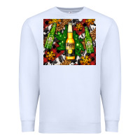 White beer bottles with golden snow Premium Sweatshirt - AdoDesignShop