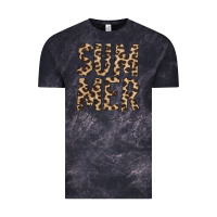 Cloud Black summer vibes leopard Vintage Tee - CowCowDesign