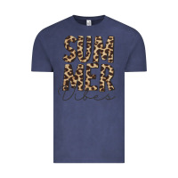 Vintage Denim summer vibes leopard Vintage Tee - CowCowDesign