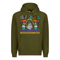 Army Green love gnomes nobounds Premium Hoodie - SublimationCraftShop