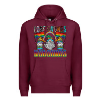 Burgundy love gnomes nobounds Premium Hoodie - SublimationCraftShop
