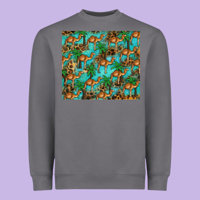 Camel Leopard Heavyweight Sweatshirt Designed By Barkaloodesign