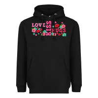 Black floral love and kiss Heavyweight Hoodie - AdoDesignShop