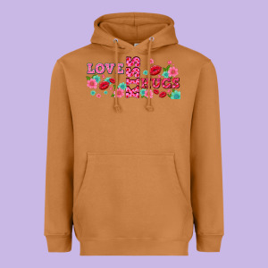 Floral Love And Kiss Heavyweight Hoodie Designed By Adodesignshop