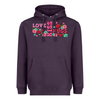 Plum floral love and kiss Heavyweight Hoodie - AdoDesignShop
