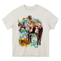 Cream Happy Easter Day Rodeo Heavy Core Tee - NancyCooperArtShop