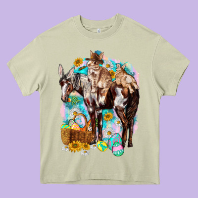 Happy Easter Day Rodeo Heavy Core Tee Designed By Nancycooperartshop