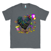 Charcoal Heather mardi gras chicken Classic Tee - CowGirlArtShop