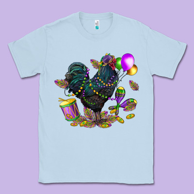 Mardi Gras Chicken Classic Tee Designed By Cowgirlartshop