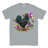 Heather Grey mardi gras chicken Classic Tee - CowGirlArtShop