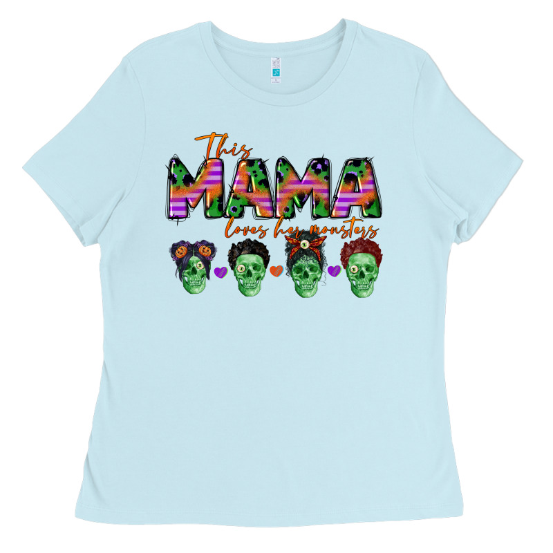 Personalized This Mama Loves Her Monsters Ladies Tee by CowGirlArtShop | Teevron