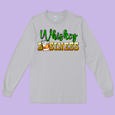 Whiskey Business St. Patricks Day Long Sleeve Tee Designed By Fadigitalartstudio