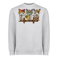 Heather Grey 3 alpacas Heavyweight Sweatshirt - BarkalooDesign