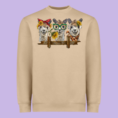 3 Alpacas Heavyweight Sweatshirt Designed By Barkaloodesign