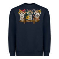 Navy 3 alpacas Heavyweight Sweatshirt - BarkalooDesign