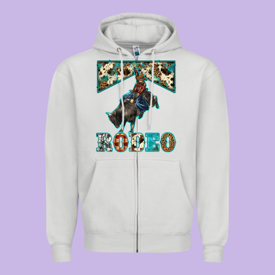 Western Rodeo Bullfighter Zipper Hoodie Designed By Barkaloodesign