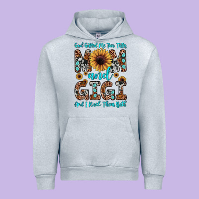 God Gifted Me Two Titles Mom And Gigi  And I Rock Them Both Urban Hoodie Designed By Jahusdesignshop