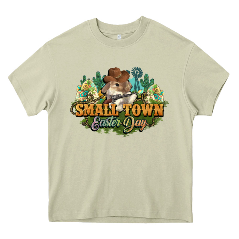 Small Town Easter Day Heavy Core Tee by NancyCooperArtShop | Teevron