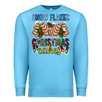 Ocean Blue snow flakes christmas cakes ado Premium Sweatshirt - AdoDesignShop