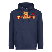 Navy valentines vibes with gifts and bear Heavyweight Hoodie - AdoDesignShop