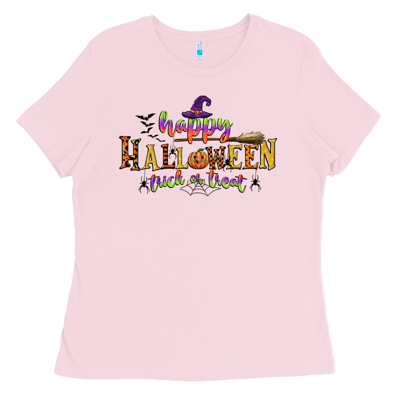 Happy Halloween Trick Or Treat Ladies Tee by CowGirlArtShop | Teevron