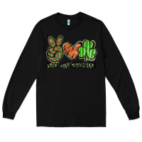 Black peace love shamrock Long Sleeve Tee - FaDigitalArtStudio