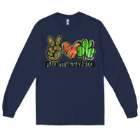 Navy peace love shamrock Long Sleeve Tee - FaDigitalArtStudio
