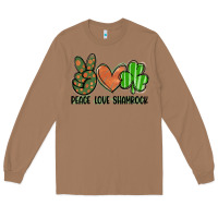 Toasted Coconut peace love shamrock Long Sleeve Tee - FaDigitalArtStudio