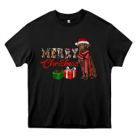 Black merry christmas labrador retriever Heavy Core Tee - RanaPortraitStore