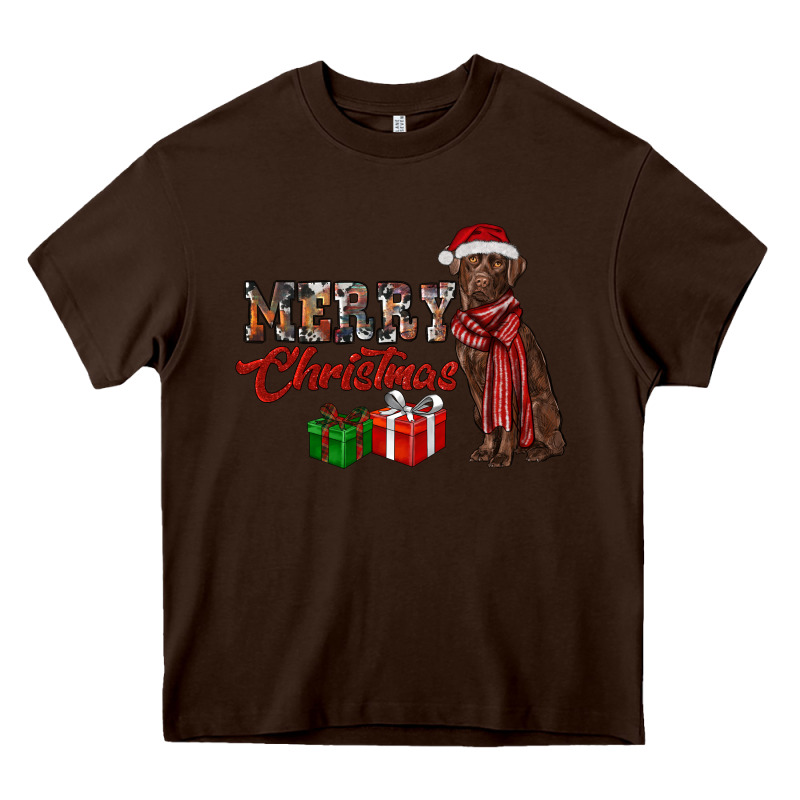 Merry Christmas Labrador Retriever Heavy Core Tee by RanaPortraitStore | Teevron