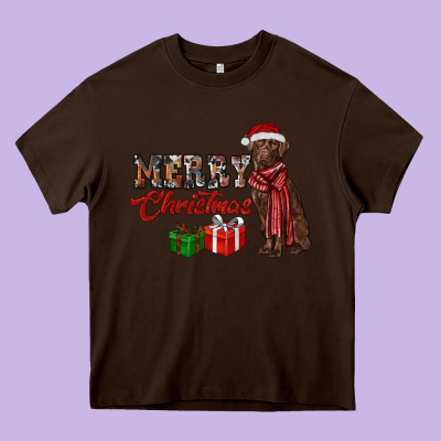 Merry Christmas Labrador Retriever Heavy Core Tee Designed By Ranaportraitstore